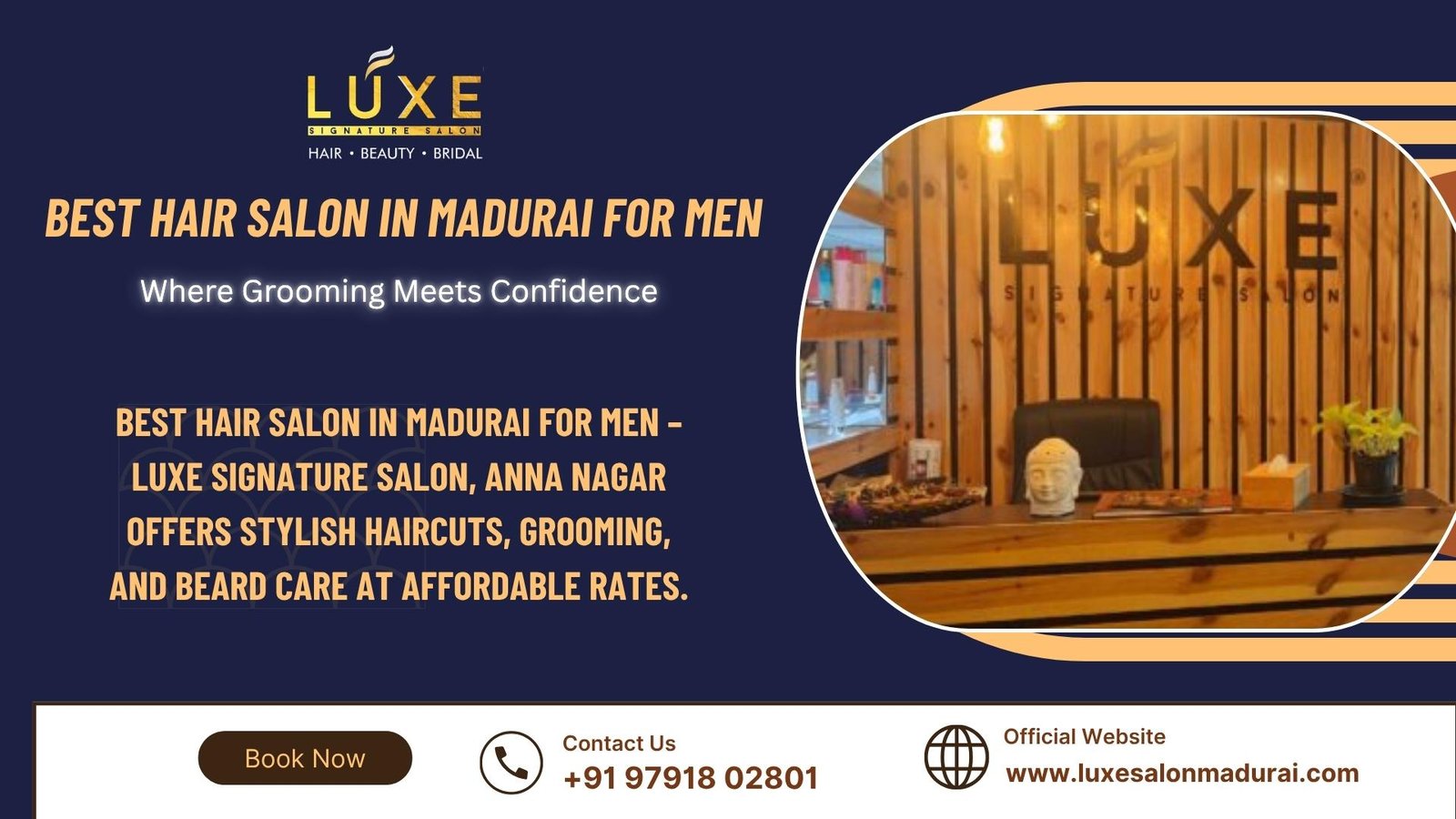 Best hair salon in Madurai for men – Luxe Signature Salon, Anna Nagar