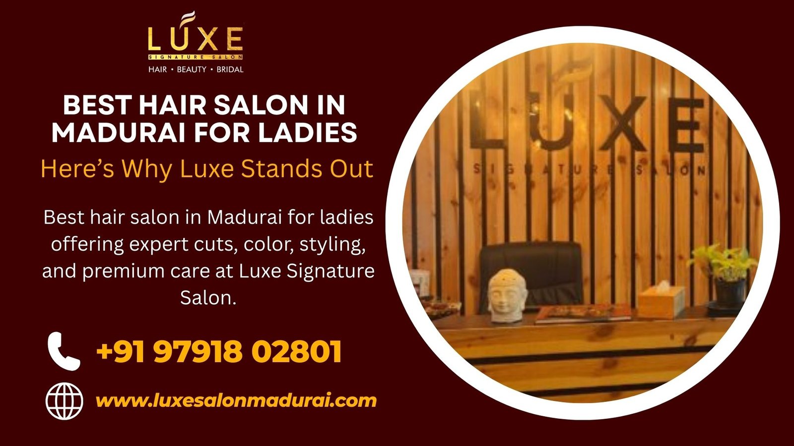 Best hair salon in Madurai for ladies offering expert cuts, color, styling, and premium care at Luxe Signature Salon.