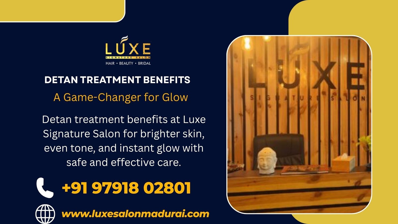 Detan treatment benefits at Luxe Signature Salon for brighter skin, even tone, and instant glow with safe and effective care.